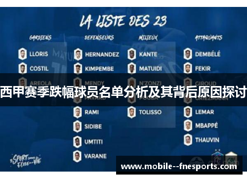 西甲赛季跌幅球员名单分析及其背后原因探讨